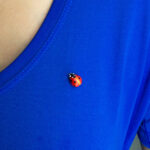 Брошь пин божья коровка красно-золотая (Бижутерия)