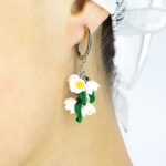 Серьги конго ландыши на цепочке 18 мм (Бижутерия)