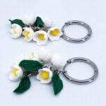 Серьги конго ландыши на цепочке 20 мм (Бижутерия)