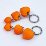 Серьги конго физалисы на цепочке 16 мм (Бижутерия)