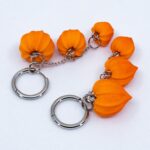 Серьги конго физалисы на цепочке 16 мм (Бижутерия)