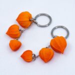 Серьги конго физалисы на цепочке 18 мм (Бижутерия)