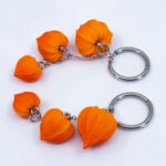 Серьги конго физалисы на цепочке 18 мм (Бижутерия)