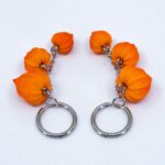 Серьги конго физалисы на цепочке 18 мм (Бижутерия)