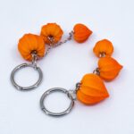 Серьги конго физалисы на цепочке 18 мм (Бижутерия)