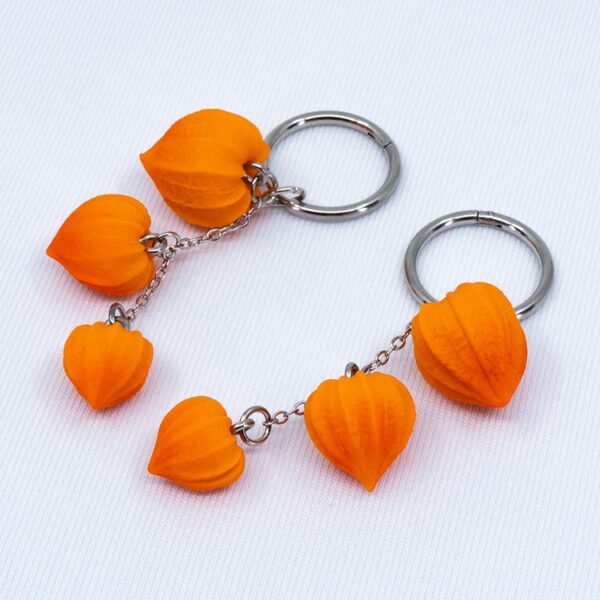 Серьги конго физалисы на цепочке 20 мм (Бижутерия)