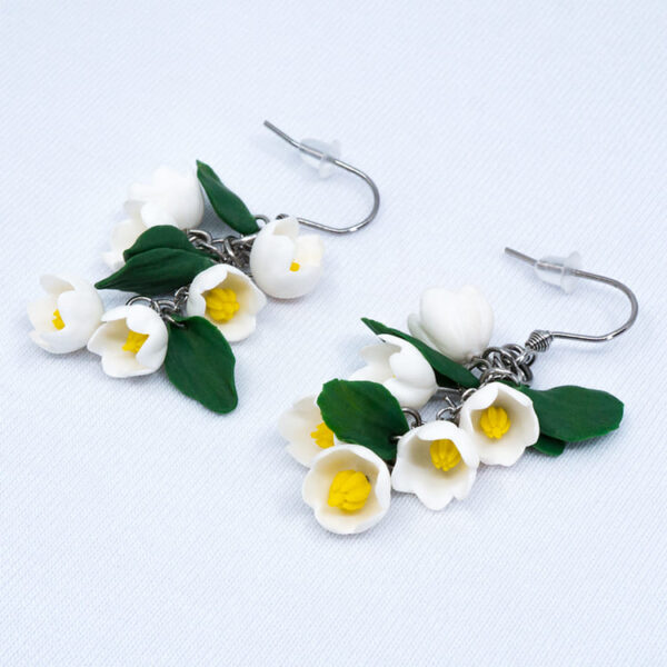 Серьги ландыши на цепочке гроздья (Бижутерия)
