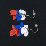 Серьги листики флаг России грозди матовые (Бижутерия)