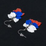 Серьги листики флаг России грозди матовые (Бижутерия)