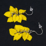 Серьги листики жёлтые грозди матовые (Бижутерия)