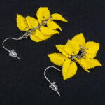 Серьги листики жёлтые грозди матовые (Бижутерия)