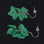 Серьги листики зелёные грозди матовые (Бижутерия)