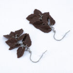 Серьги листики коричневые грозди матовые (Бижутерия)