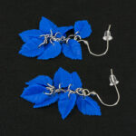 Серьги листики синие грозди матовые (Бижутерия)