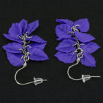 Серьги листики фиолетовые грозди матовые (Бижутерия)