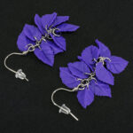 Серьги листики фиолетовые грозди матовые (Бижутерия)