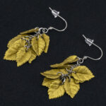 Серьги листики античное золото грозди металлик (Бижутерия)