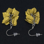 Серьги листики античное золото грозди металлик (Бижутерия)
