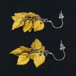 Серьги листики золотые грозди металлик (Бижутерия)