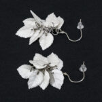 Серьги листики перламутровые грозди металлик (Бижутерия)