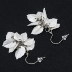 Серьги листики перламутровые грозди металлик (Бижутерия)