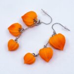 Серьги физалисы на цепочке (Бижутерия)