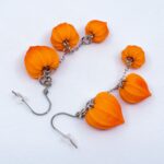 Серьги физалисы на цепочке (Бижутерия)