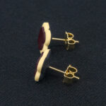 Серьги пусеты клевер Van Cleef ликорис, цветочная пыльца (золотые)