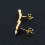 Серьги пусеты клевер Van Cleef шампань (золотые)