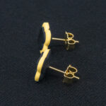 Серьги пусеты клевер Van Cleef светло-желтые (золотые)