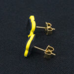 Серьги пусеты клевер Van Cleef нарцисс (золотые)