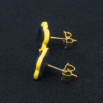 Серьги пусеты клевер Van Cleef одуванчиковые (золотые)