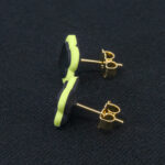 Серьги пусеты клевер Van Cleef хвойные (золотые)