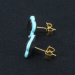 Серьги пусеты клевер Van Cleef тиффани (золотые)