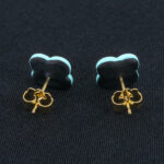 Серьги пусеты клевер Van Cleef тиффани (золотые)