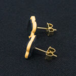 Серьги пусеты клевер Van Cleef песочные (золотые)