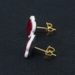 Серьги пусеты клевер Van Cleef орхидея (золотые)