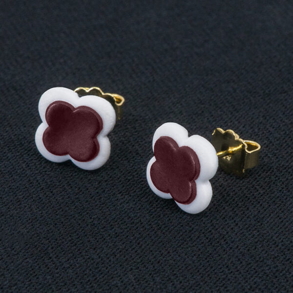 Серьги пусеты клевер Van Cleef ликорис (золотые)