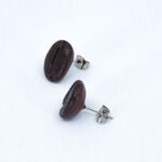 Серьги пусеты кофейные зерна, серьги кофе (бижутерия из полимерной глины и медицинской стали) гипоаллергенные