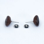 Серьги пусеты кофейные зерна, серьги кофе (бижутерия из полимерной глины и медицинской стали) гипоаллергенные