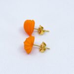 Серьги пусеты физалисы золото (Бижутерия)