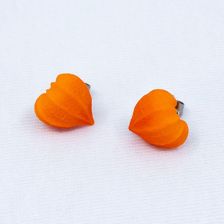 Серьги пусеты физалисы серебро (Бижутерия)