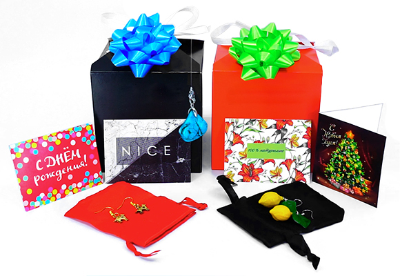 Подарочная упаковка с мешочком и открыткой для бижутерии от Golday